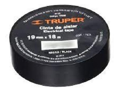 Imagen 5 de 6 de Huincha Aisladora Negra De 19mm X 18 Mts Truper M-33
