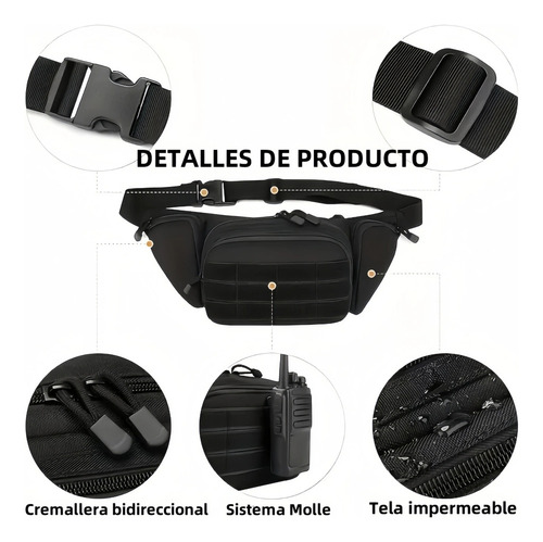 2pcs Riñonera Táctica For Exteriores De Gran Capacidad