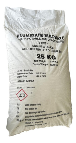 Sulfato De Aluminio Tipo A 25kg