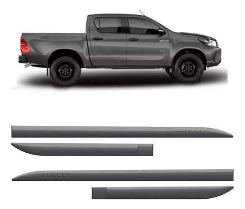 Friso Protetor Toyota Hilux 2004 A 2016 Cinza Granito