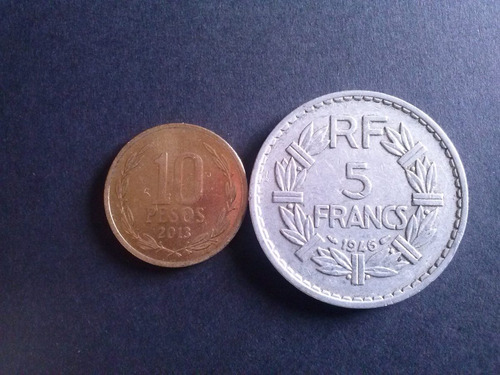 Moneda Francia 5 Francos Aluminio 1946 (34)