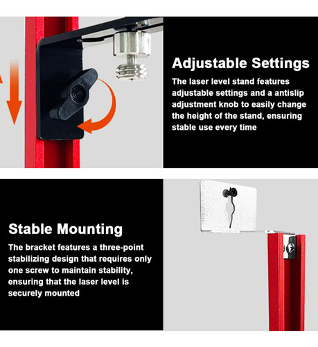 L Soporte De Nivel De Aluminio Ajustable Con Adaptador