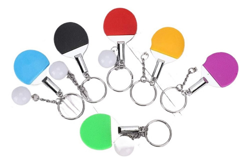 Mini Llavero De Raqueta De Tenis De Mesa,6 Uds.