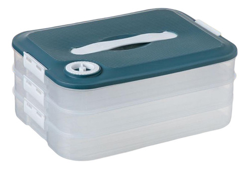 Caja De Bolas De Hervida Contenedores Wonton 3 Capas Verde