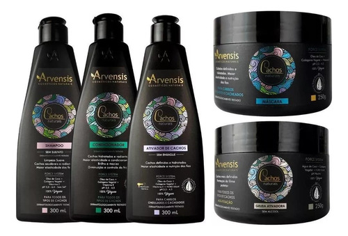 Kit Arvensis Shampoo Condicionador Ativador Mascara Gelatina