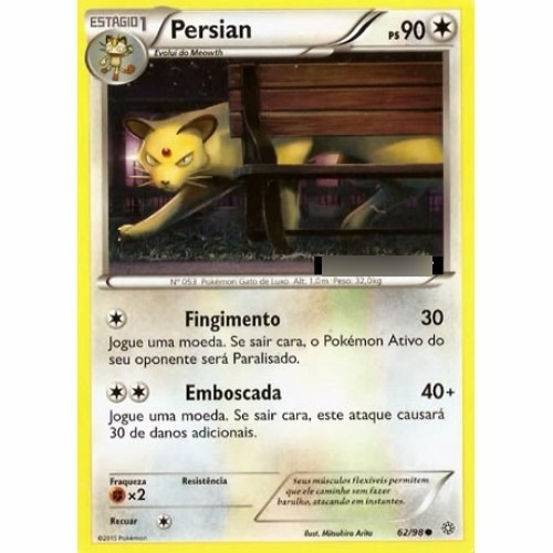 2x Persian Pokémon Normal Comum 62/98 Xy Origens Ancestrais