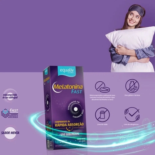 Melatonina Fast Equaliv 120 Cpr, sublingual, sabor a menta, sabor sin sabor