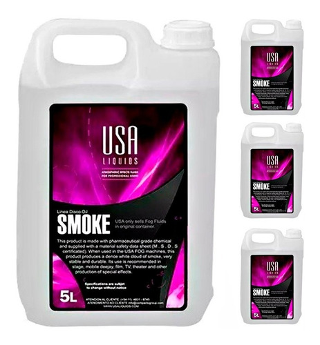 Caja X 4 Liquido Humo Usa Liquids Smoke Disco Dj 5l + Envio