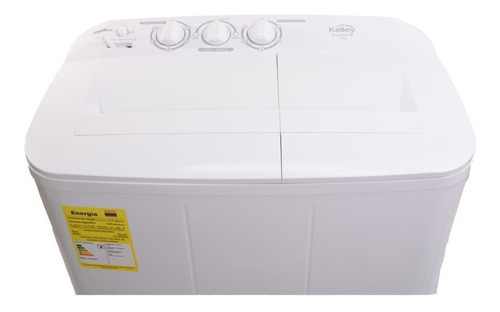 Imagen 2 de 3 de Lavadora semiautomática de doble tina Kalley K-LAVSA7B blanca 7kg 110 V