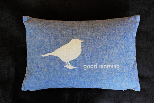 Imagen 3 de 4 de Cojín Decorativo 30x45 Cm Algodón Poliéster Modelo Pajarito