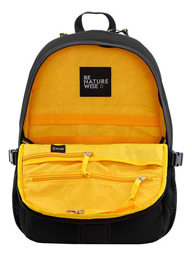 Mochila Nat Geo N21216, Backpack, Explorer Iii Con Sistema De Bloqueo Para Td/td Rfid Color Negro Diseño De La Tela Lisa