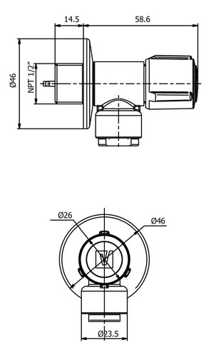 Llave Angular Filtro Macho-hembra Para Tubo De Abasto Vainsa