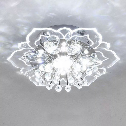 A For Lámpara De Techo Led De Cristal En Forma De Flor,