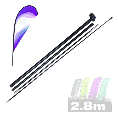 Asta De Bandera 2.8m Aluminio + Fibra De Vidrio