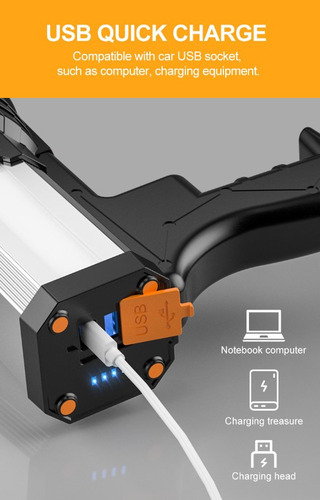 Lanterna Led Recarregável, Holofote De 120.000 Lúmens
