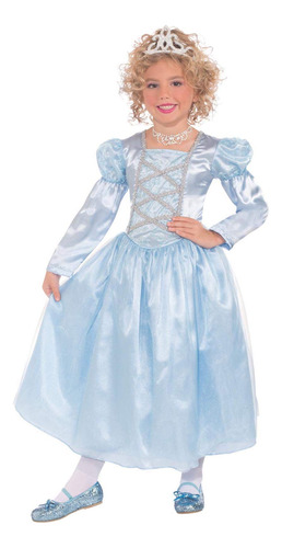 Azul Princesa Disfraz Para Nios, Vestido, S, Blanco, Azul, (