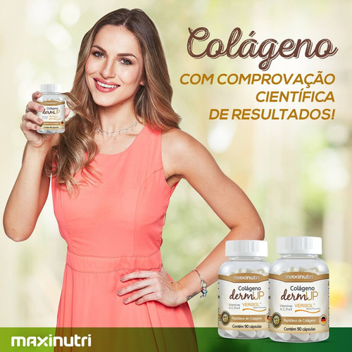 Imagem 4 de 5 de Colágeno Dermup Verisol® Maxinutri 750mg Com 90 Cápsulas