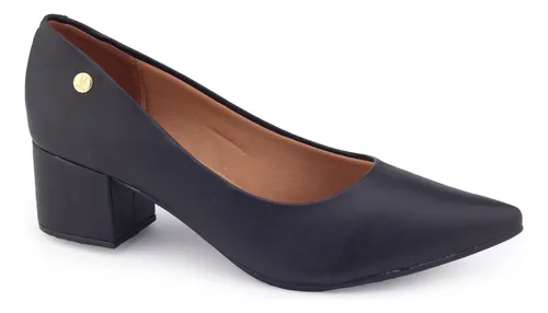 Scarpin vizzano preto salto baixo 2025