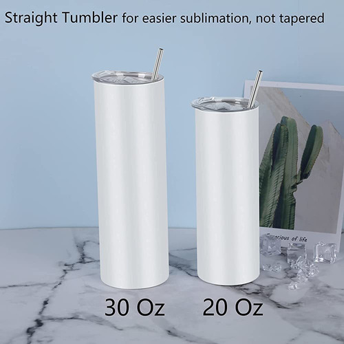 Juego De Vaso Delgado De Sublimación De 30 Oz, Vaso De Viaje