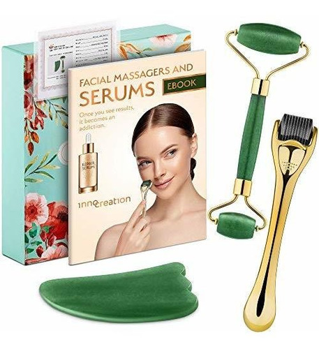 Microdermoabrasión - 3-in-1 Derma Roller, Jade Roller And Gu