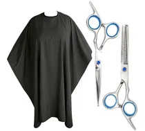Comprar Tijera De Corte + Pulir + Capa De Corte Barber Barberia