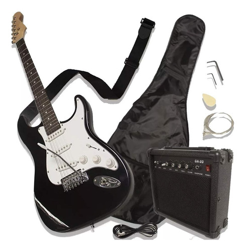 Guitarra Electrica  Audiotek Con Amplificador Color Negro 