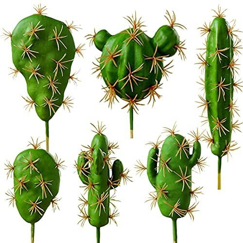 Planta Cactus Artificial 6 Piezas - Decoración Hogar Oficina