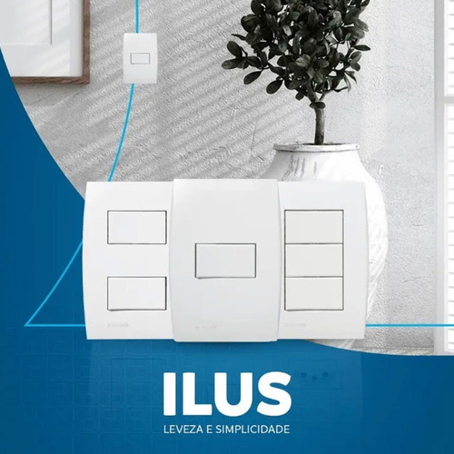 Conjunto Interruptor Duplo Paralelo 4x2 Ilus Siemens Soprano
