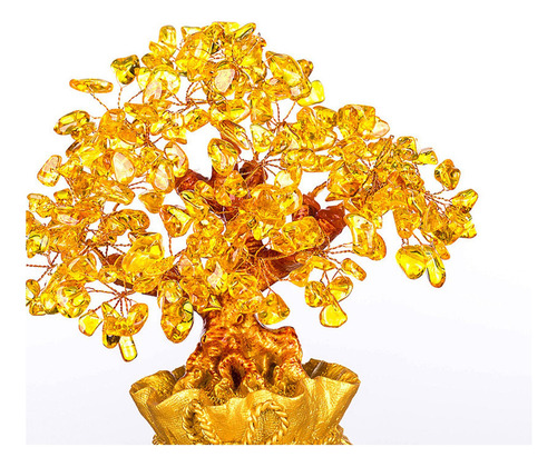 Para Árbol De La Suerte Chino Citrino Cristal Dinero Árbol