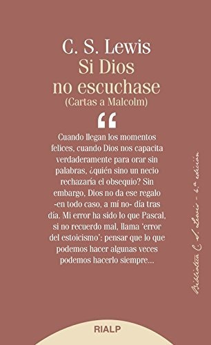 Si Dios No Escuchase: Cartas A Malcom (bibilioteca C. S. Lew