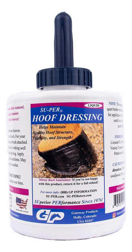 Su-per Hoof Dressing Aceite Para Cascos 946ml Caballos