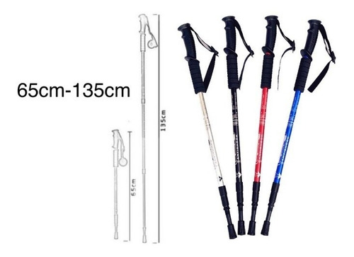 Imagen 2 de 10 de Baston Trekking Baston Montaña Ski Telescopic Alumin Plegabl