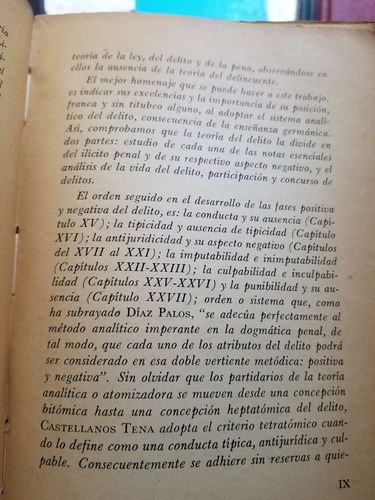 A0 Lineamientos Elementales De Derecho Penal 1a Ed. Tena (Usado)