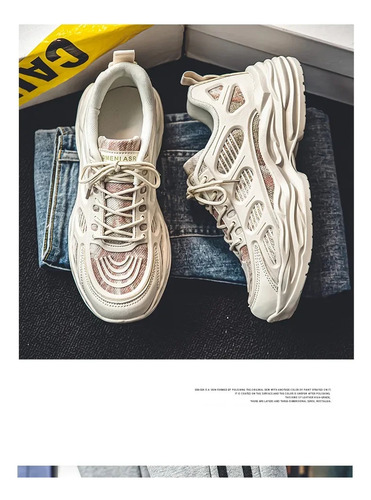 Zapatillas De Moda Para Hombre, Zapatillas Deportivas Para Correr Con Suela Gruesa