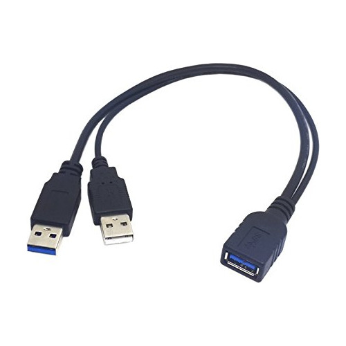 Cy Usb 3.0 Hembra A Doble Usb Macho Extra Power Data Y Exten