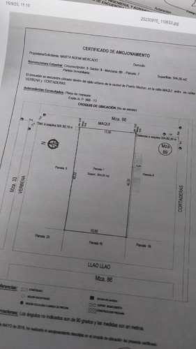 Lote En Venta Maqui E/ Verbena Y Cortaderas