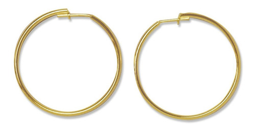 Aros Argolla Mediana 35mm Enchapado Oro 18k 