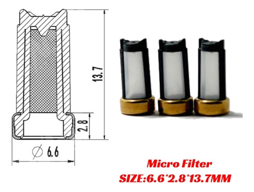 Microfiltro Inyector Marelli Weber Medida 6.6x2.8x13.7