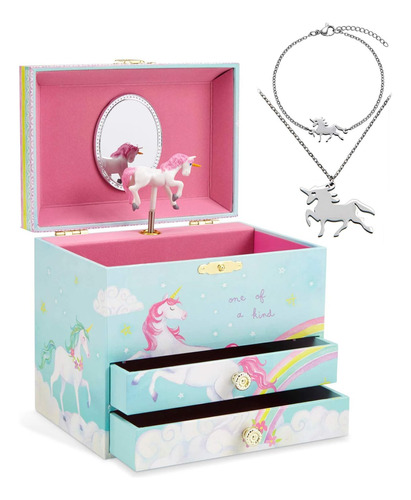 Caja De Música De Unicornio Y Juego De Joyas Para Niñas Pequ