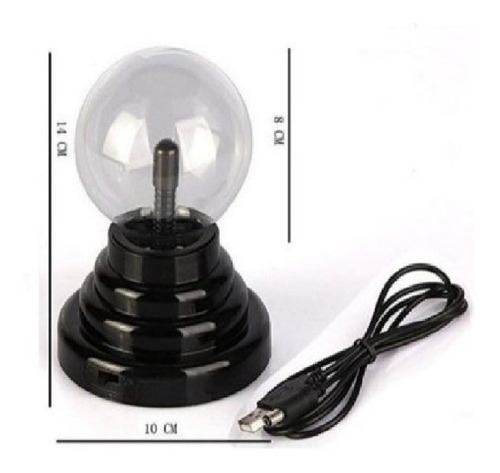 Imagen 3 de 6 de Plasma Con Rayos Lampara Bola Luz Electrica Usb Y Pila