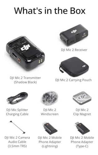 Microfono Inalambrico Profesional Dji Mic 2 (1 Tx 1 Rx)