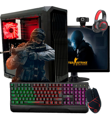 Imagem 1 de 4 de Pc Gamer Completo I3 8gb Ssd 120gb Monitor