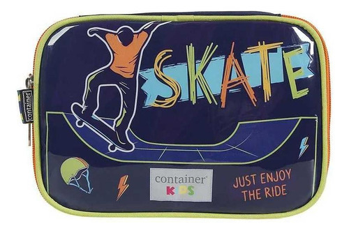 Estojo Box Escolar Soft Luxo Container Kids Skate Dermiwil Cor Azul