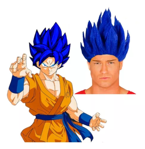 Peluca Goku Blue antes y después de poner pelo 💙#gokussjblue #gokucos