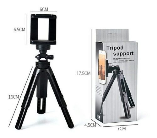Imagen 1 de 3 de Tripode Celular Giratorio De Mesa Reforzado Plegable Seguro