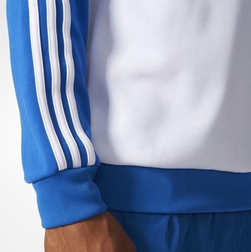 moletom adidas branco e azul