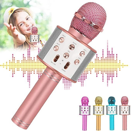 Micrófono Inalámbrico De Karaoke Con Bluetooth Recargable 
