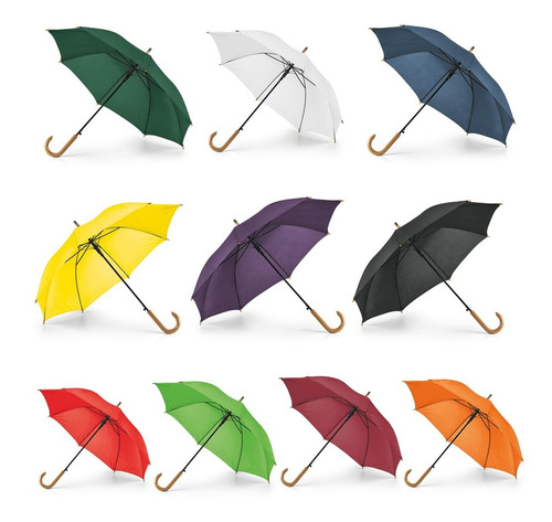 100 Guarda Chuva Personalizado Cabo Madeira Com Seu Logo