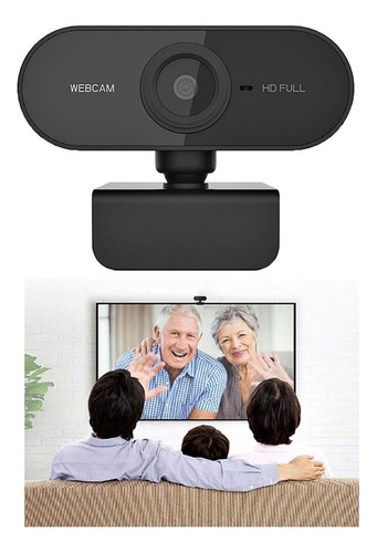 Webcam Para Tv Computador Notebook Com Microfone Embutido Cor Preto