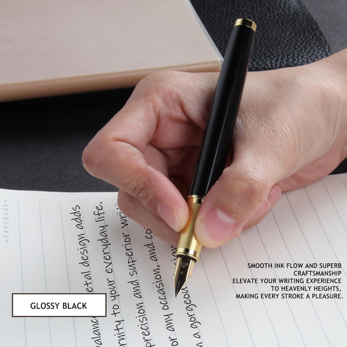 Pluma Estilográfica Elegante Con Estuche Y 10 Cartuchos Tint